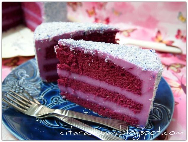 Resepi Kek Lapis Kastard Keladi / Yam Custard Layer Cake 