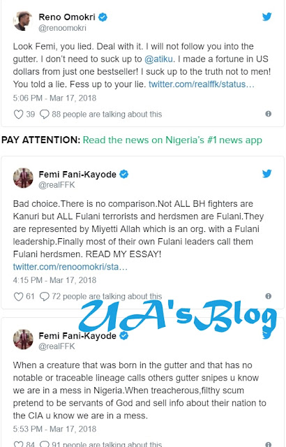 You were born in the gutter - Fani Kayode attacks Omokri in Twitter war 