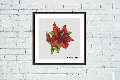 Lily cross stitch pattern - Tango Stitch