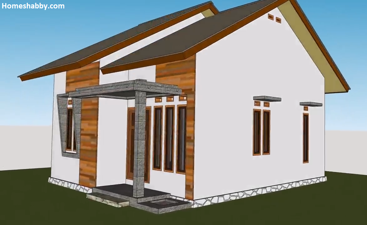 Desain Dan Denah Rumah Minimalis Ukuran 6 X 8 M Sederhana Tampak Lebih Lega Cocok Untuk Di Desa Homeshabbycom Design Home Plans