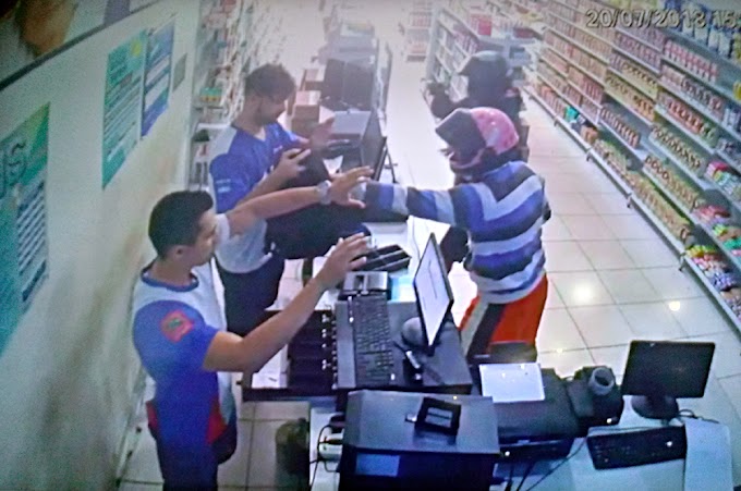 Vídeo: Criminosos rendem funcionários e assaltam correspondente bancário em drogaria em Cocal