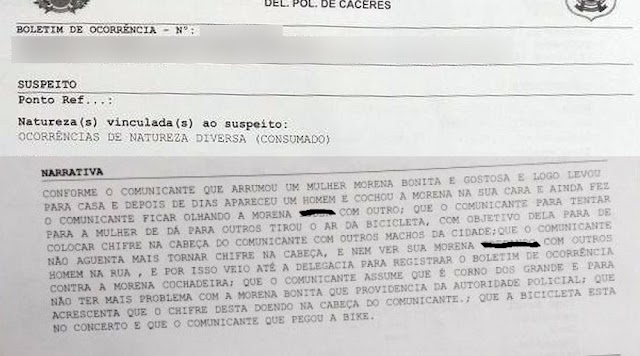 Revoltado, homem procura a delegacia e faz BO contra a mulher por não “aguentar mais levar chifres dela”