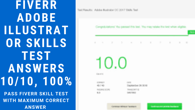 Fiverr Adobe Illustrator Skills Test Answers 10/10, 100%