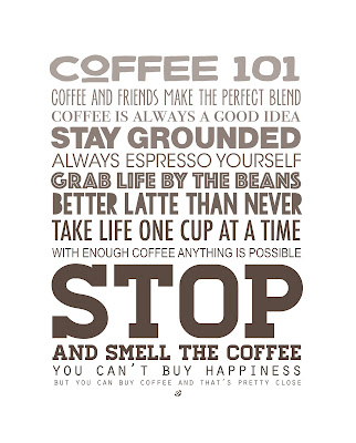 LostBumblebee ©2016 MDBN : COFFEE 101 HOME DECOR PRINTABLE : PERSONAL USE ONLY : DONATE TO DOWNLOAD : www.lostbumblebee.net