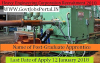 Heavy Engineering Corporation Limited Recruitment 2018 –169 Graduate Apprentice & Technician Apprentice