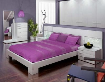 decoración de dormitorio morado