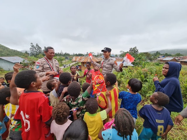 Satgas Binmas Noken hadir  beri semangat dan motivasi belajar bagi anak-anak Kampung Kabiding