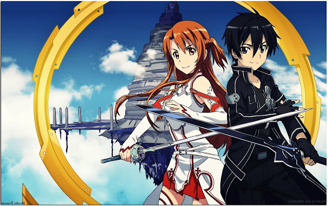 KiritoAsunaKiss-HD Wallpaper of Sword Art Online