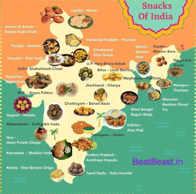 snacks map of India