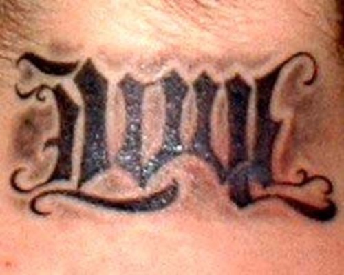 ambigrams tattoos. Closeup ambigram tattoo image.