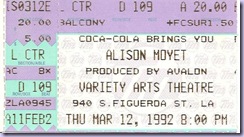 1992 03.12 Alison Moyet Variety Arts Theatre