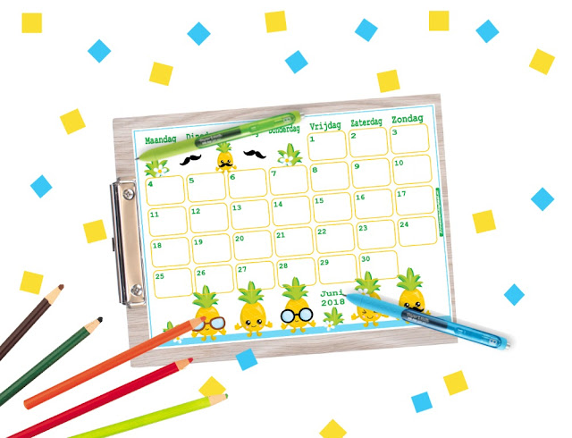 kalender juni 2018 printen, gratis kalender, kalender voor kinderen, aftelkalender, grappige kalenders, leuke kalender, kleurige kalender, kalender voor in de klas, kinder kalender, kalender in kawaii, printen kalender, juni, juni 2018, kalender kopen, kalender bestellen