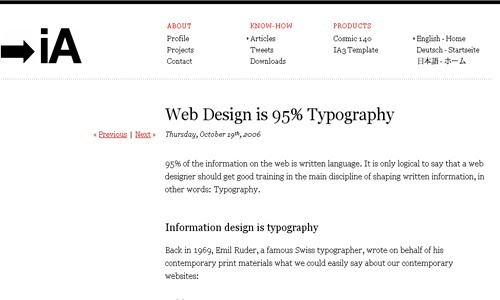 Web Design is Typography