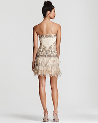 Sexy Strapless Feather Cocktail Dress 2012
