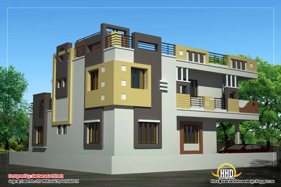 Duplex House elevation view 2 - 2878 Sq. Ft. (267 Sq M) - March 2012