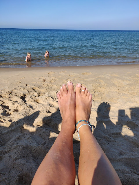 bare feet on beach