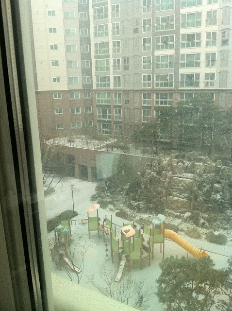 snow december winter seoul korea