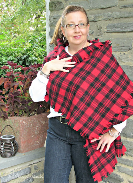 Kate Spade Blanket Scarf styled as a wrap