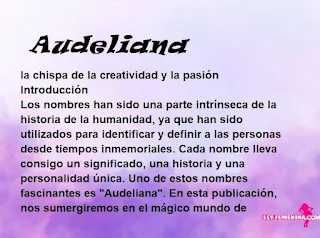 significado del nombre Audeliana