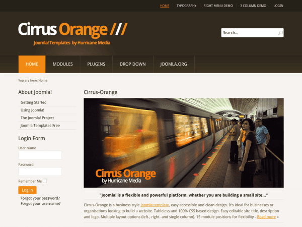 Cirrus-Orange Joomla Business Templates