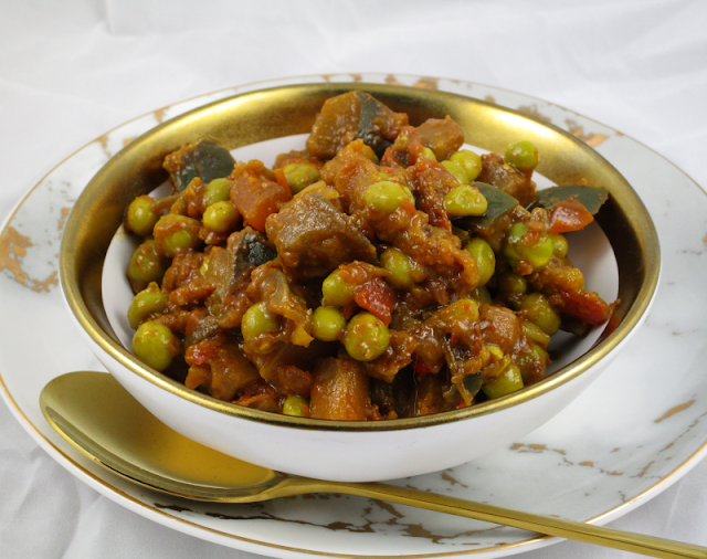 Eggplant and Green Pea Curry