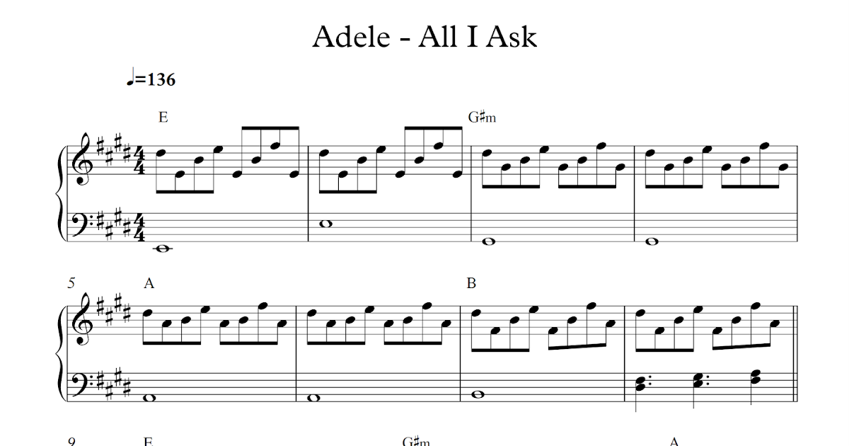 play popular music: All I ask - Adele
