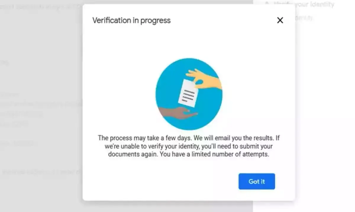 Identity Verification Process on Google Adsense Account