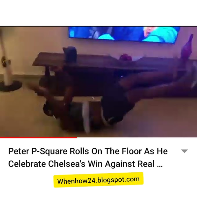 Emotional Peter P-Square Rolls On The Floor As He Celebrate Chelsea's Win Against Real Madrid (Watch Video) 