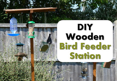 DIY Homemade Wooden Bird Feeder Station