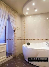 bathroom ceiling ideas, false ceiling for bathroom made of gypsum with ceiling lighting