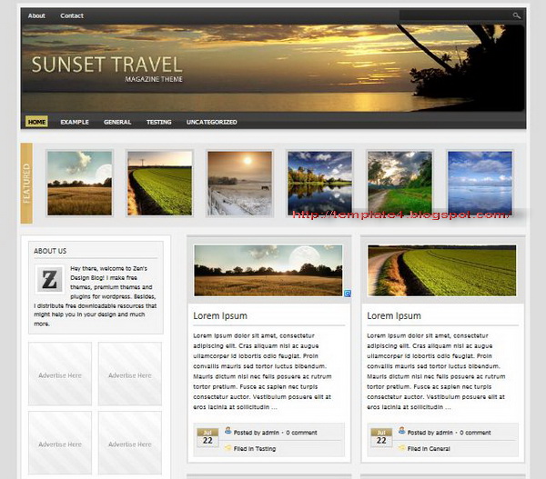 Sunset Travel WordPress Theme