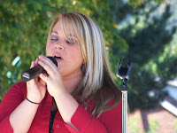 Heather Stiltner belts out a tune at Health Fair