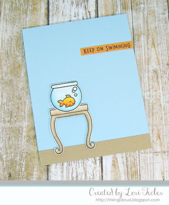 Keep on Swimming card-designed by Lori Tecler/Inking Aloud-stamps from Lawn Fawn