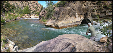 Hubby Fishing Lower Seeley River, Utah