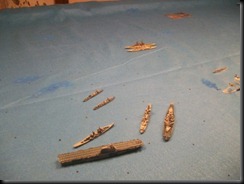 The battleships and destroyers square off.