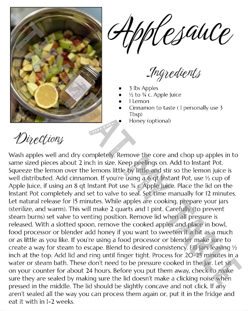 recipe for applesauce