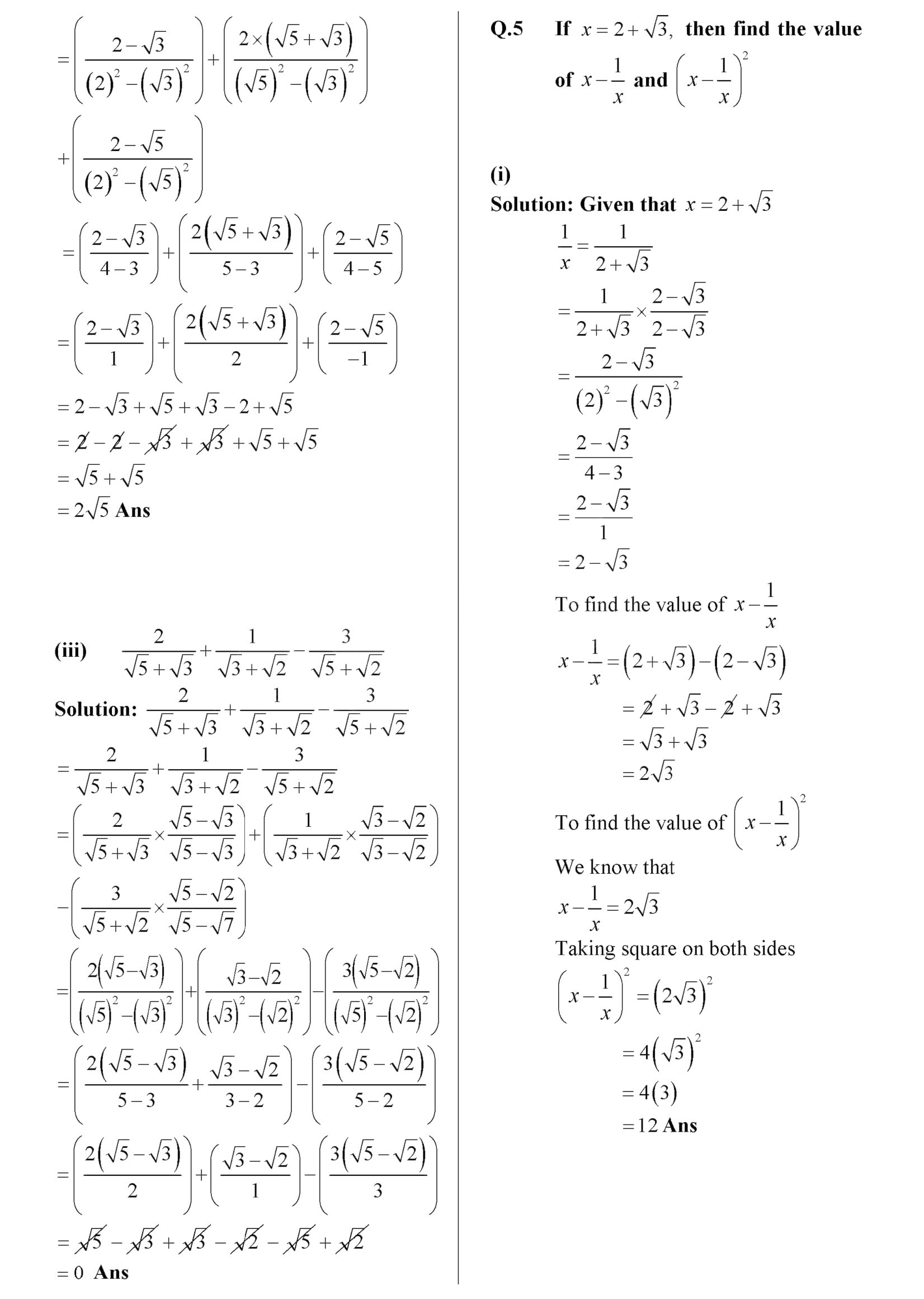 9th Class Notes Math Chapter Chapter 4: Algebraic Expressions and Algebraic Formulas   { Review Exercise 4.4 }