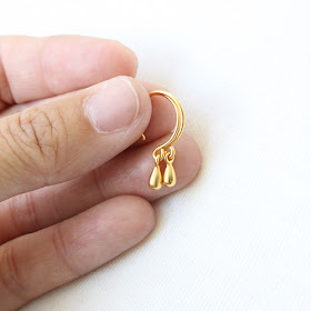 Tiny Gold Droplet earrings by Peggy Li Creations