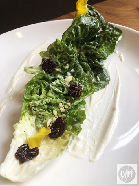 Butter gem lettuce salad at Oak and Rowan, a restaurant in Fort Point, Boston, MA