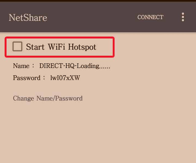 Click Start Wifi Hotspot button