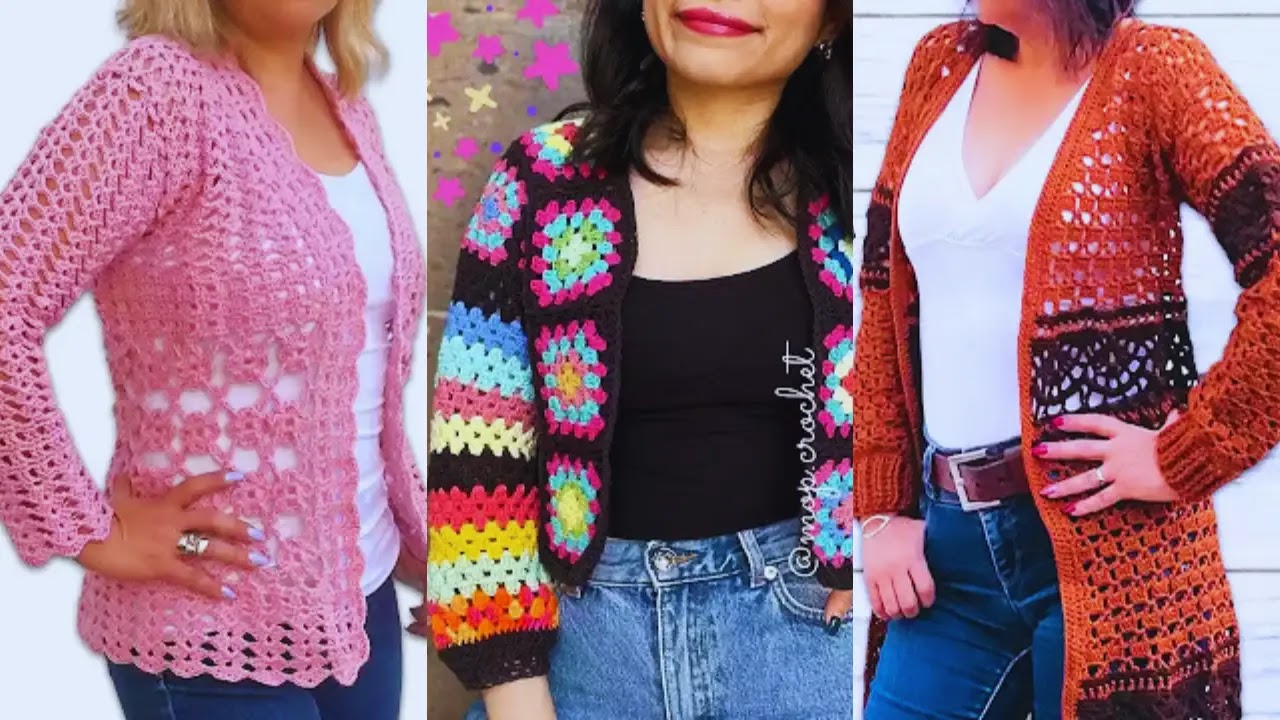 5 Chaquetas a Crochet para Combinar con tus Jeans Favoritos