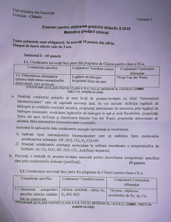 Subiecte grad didactic 2 - chimie (Bucuresti 2019)