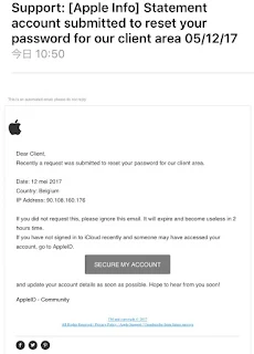 Support: [Apple Info] Statement account submitted to reset your password for our client area 05/12/17