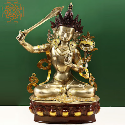 Large Manjushri - Bodhisattva of Transcendent Wisdom -Tibetan Buddhist Deity