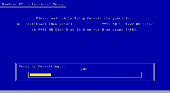 Proses install windows XP dimulai Proses install windows XP dimulai