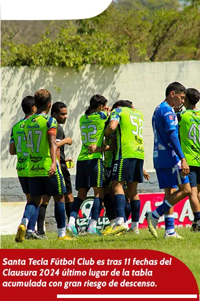 Jugadores de Santa Tecla celebran la victoria ante Fuerte San Francisco