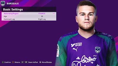 PES 2020 Faces Gaetan Poussin by Rachmad ABs