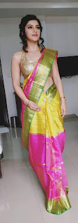 Mehreen Pirzada in Saree for GV Shopping Mall Opening at Eluru