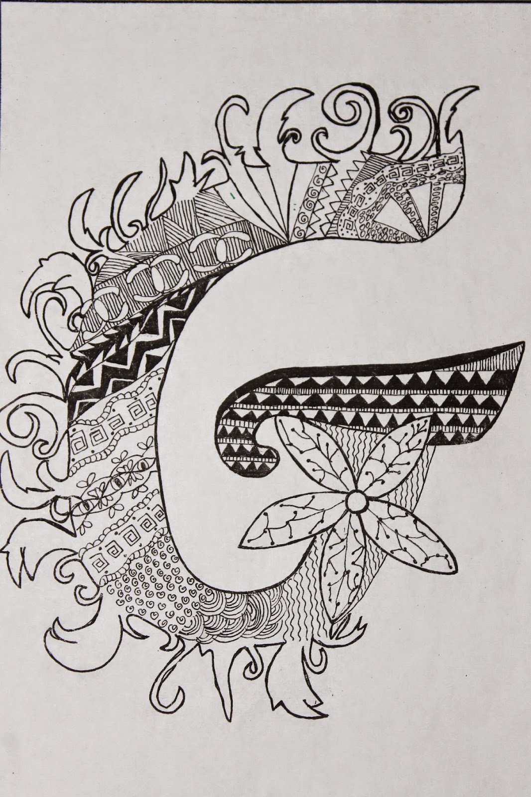 GANESHA Art MOTIF GARIS HURUF DoodlE