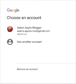 Google sign in choose account screen